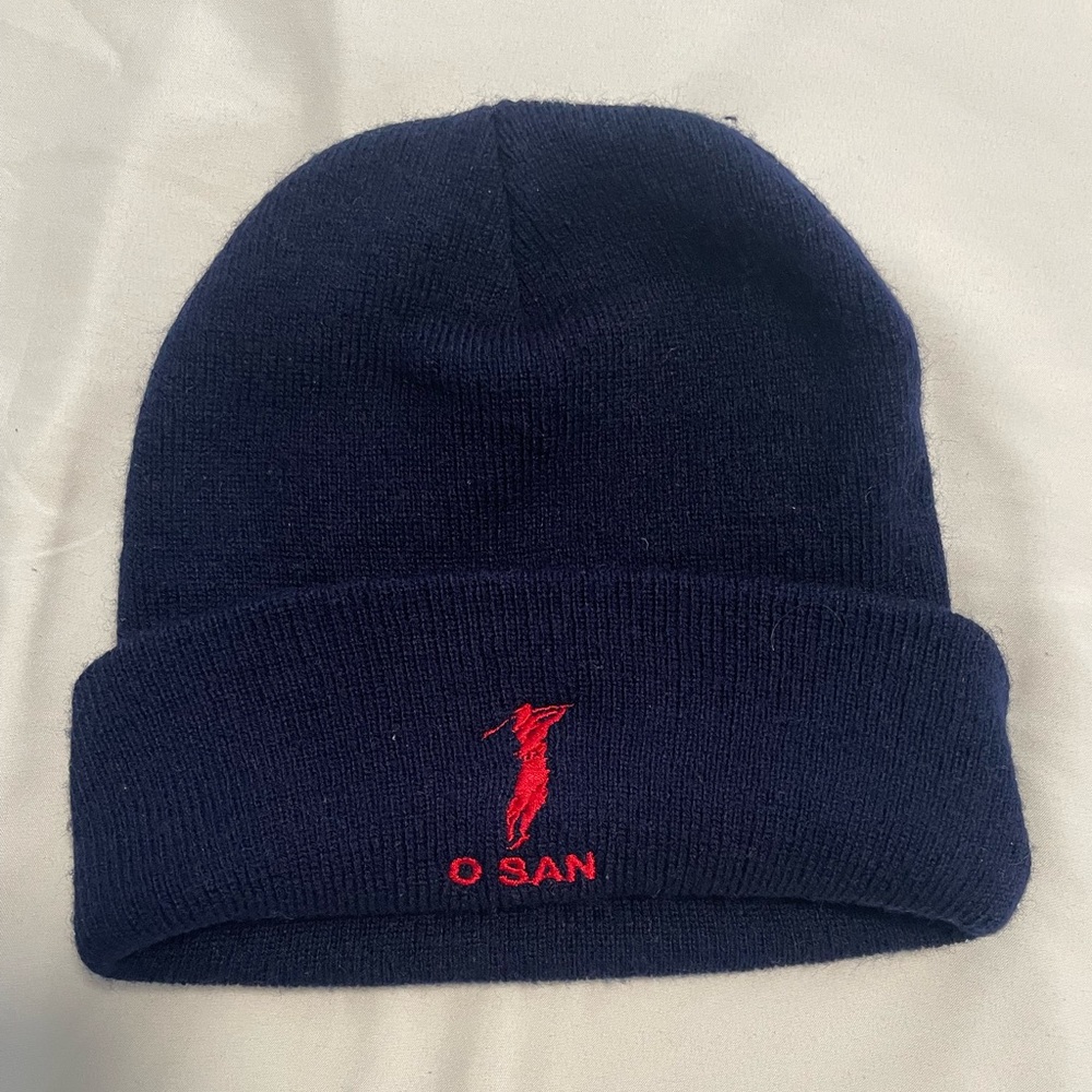 O San Beanie, Dark Blue with Red Embroider